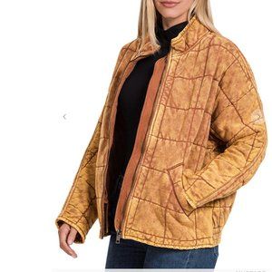 NWT Dolman Quilted Knit Jacket, MUSTARD - Size XL